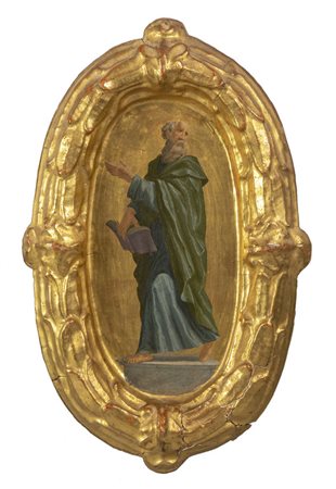 "Evangelista" olio su fondo oro di forma ovale, 