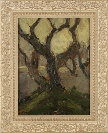 DANTE MOSE' CONTE (1885-1919) <br>Alberi<br>olio 