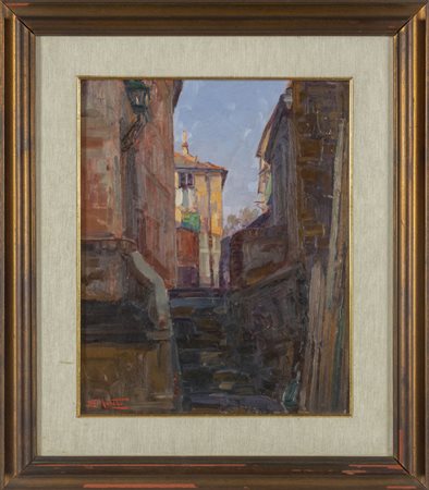 ETTORE MORTEO (1874-1939) <br>Vicolo<br>olio   