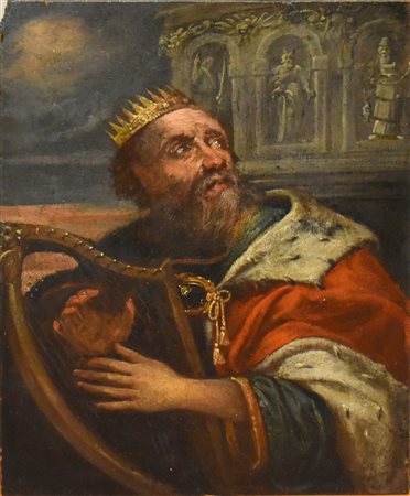 olio su tavoletta " re salomone" sec.XVIII<br>cm. 