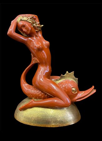 scultura in ceramica raff.giovane donna su 