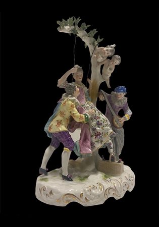 scultura in ceramica scena galante Francia sec 