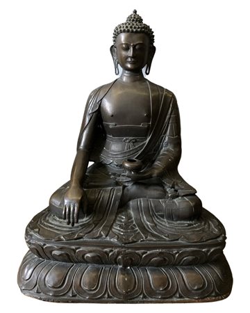 Cina grande buddha in bronzo<br>cm.x h. 69,5