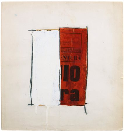 MARIO SCHIFANO 1934 - 1998 SENZA TITOLO enamel, graphite and collage on...