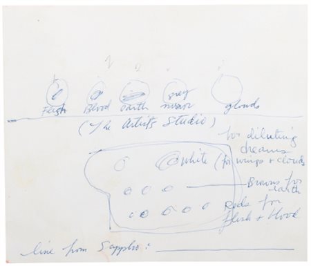 CY TWOMBLY 1928 - 2011 SENZA TITOLO (APPUNTI) biro blu su carta cm 17x20...