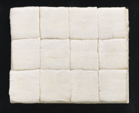 PIERO MANZONI 1933 - 1963 ACHROME cotton-wood squared laid on masonite,...