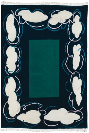 MARIO SCHIFANO 1934 - 1998 CIELO PER TERRA wool carpet. Executed in 1984 from...