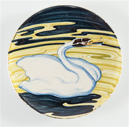 Florentia Ars, Piattino circolare in ceramica, Firenze, inizi del XX secolo.