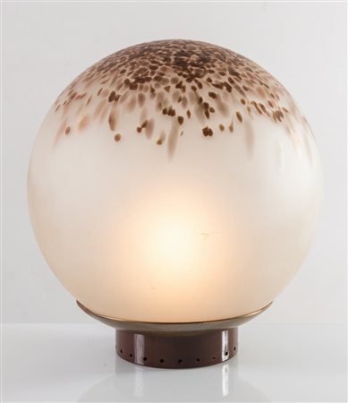 Grande lampada da tavolo sferica in vetro, Murano, Anni ‘70.