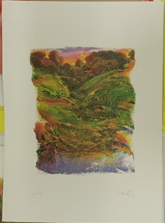Franco Mulas "Senza titolo" 
litografia a colori
cm 70x50
firmata e numerata I/X