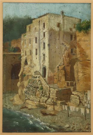 Vincenzo Caprile (Napoli 24 giugno 1856-Napoli 23 giugno 1936) - Paesaggio costiero