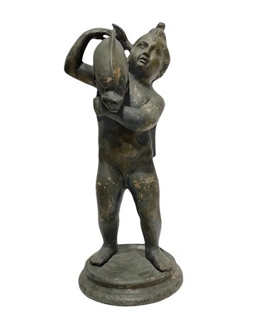 Putto alato con delfino sulla spalla, Late 19th century