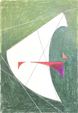 Luigi Veronesi COMPOSIZIONE gouache e matita su carta, cm 49x33,5 firma e...