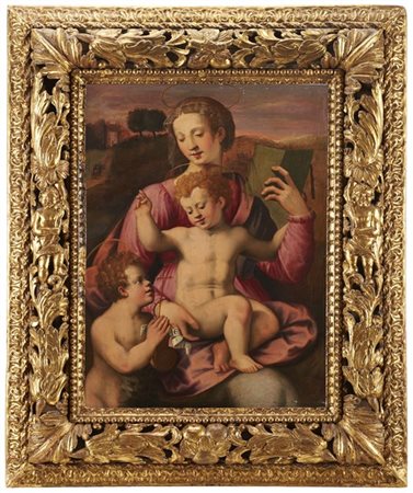 Maestro toscano del secolo XVI

Madonna con Bambino e San Giovannino
Olio su ta