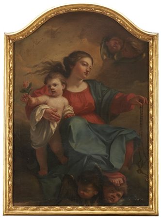 Gaetano Gandolfi Madonna con Bambino
olio su tela sagomata, cm 97,5x68,5
Firmato