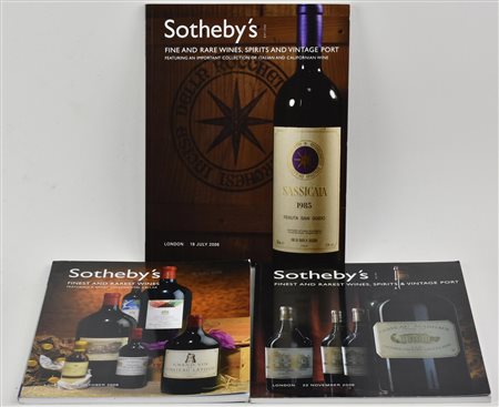 LOTTO COMPOSTO DA 3 CATALOGHI DELLA SOTHEBY'S: VINI E LIQUORI Editi dalla...