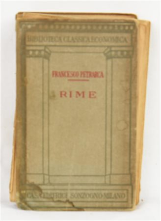 FRANCESCO PETRARCA. RIME Sonzogno, Milano 1930 Danni