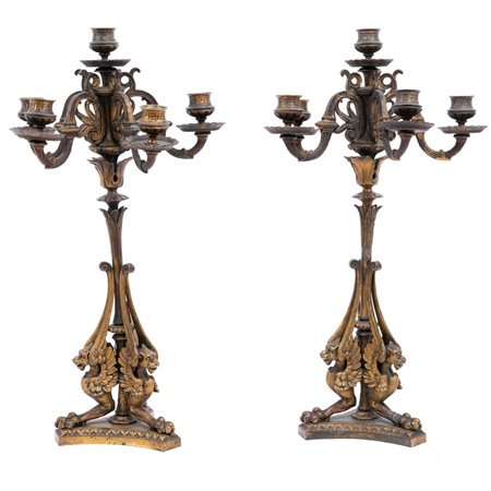 COPPIA CANDELABRI stile Impero