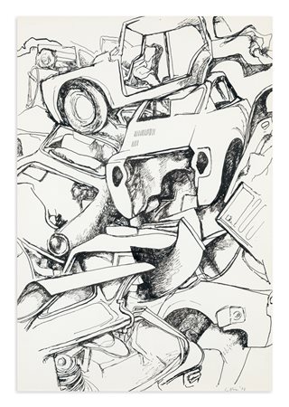 RENATO GUTTUSO (1911-1987) - Sfascio di auto, 1978