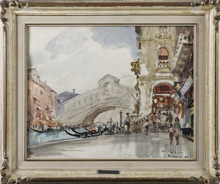 FALZONI GIULIO (1900 - 1978) Venezia. 1953. Acquerello su carta. Cm 50,50 x...