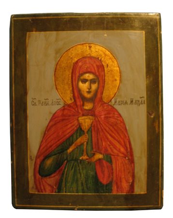 ANONIMO Icona di Santa Maria Maddalena. Tempera su tavola. Cm 17,50 x 22,50....