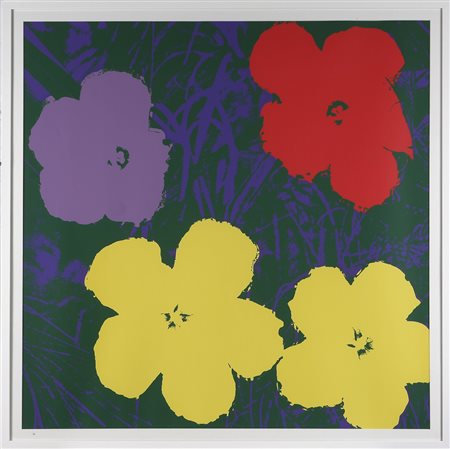 WARHOL ANDY (1928 - 1987) Flowers. Serigrafia. Cm 91,50 x 91,50. Al retro...