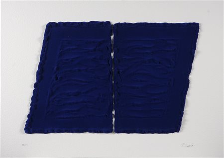 PINELLI PINO (n. 1938) Pittura blu. 2006. Serigrafia materica. Cm 85,00 x...