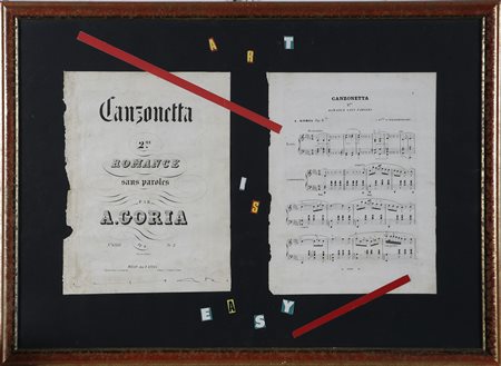 CHIARI GIUSEPPE (1926 - 2007) Canzonetta. Tecnica mista e collage su carta....