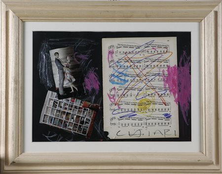 CHIARI GIUSEPPE (1926 - 2007) Spartito. Tecnica mista e collage su carta. Cm...