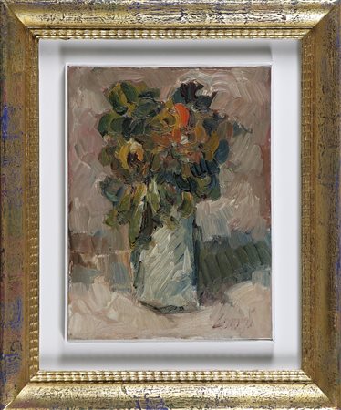 CANGI ENZO (1938 - 1974) Vaso di fiori. Olio su tela . Cm 30,00 x 40,00....