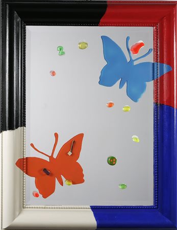 NUCARA RENZO (n. 1955) Mirror butterflies. 2013. Tecnica mista su specchio....