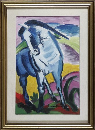 MUSSOLINI ROMANO (1927 - 2008) Il cavallo. 1999. Olio su tela . Cm 60,00 x...