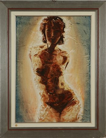 OREFICE GIORGIO (n. 1941) Figura femminile. Olio su tela . Cm 50,00 x 70,00....