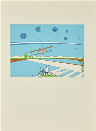Marco Taliano AZZURRO serigrafia su carta, cm 50x35; es. P.A. per la serie...
