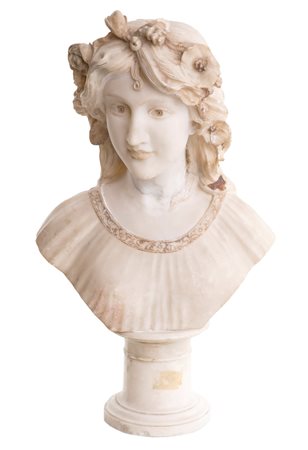 Busto di giovane donna in alabastro