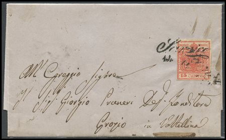 Lombardy - Venetia, 14.10.1852, Letter from Sarnico to Grosio posted with a...