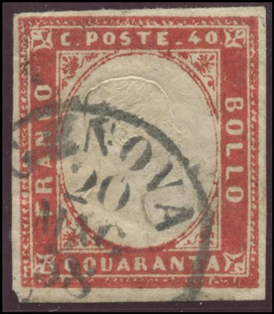 Sardinia, 1858, 40c. N.16A Scarlet Red, used (A)