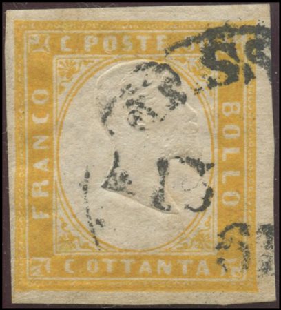 Sardinia, 1861, 80c. N.17C Orange Yellow, used (A+)