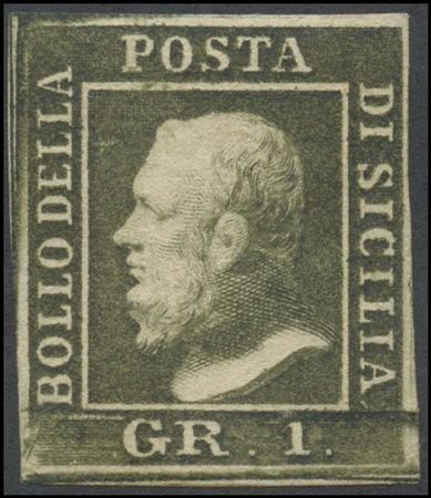 Sicily, 1859, 1gr. N5d Olive green (III plate), MH. (A+)