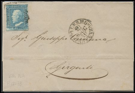 Sicily, 21.07.1859, letter from Palermo to Girgenti posted with a 2gr. N.6...