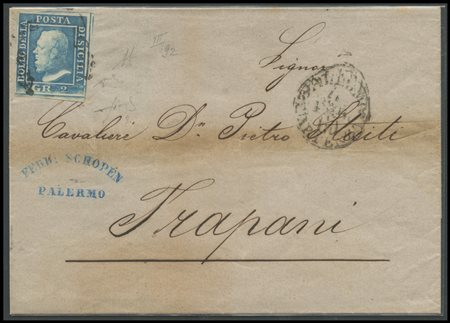 Sicily, 4.2.1860, Letter from Palermo to Trapani posted with a 2gr. Light...