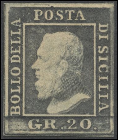 Sicily, 1859, 20gr. Purplish Slate, new and partially gummed. (MH) (A+) (A....