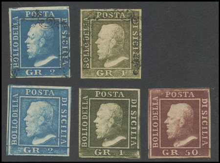 Sicily, 1859, small high-quality collection. All signed, the 50gr. signed...