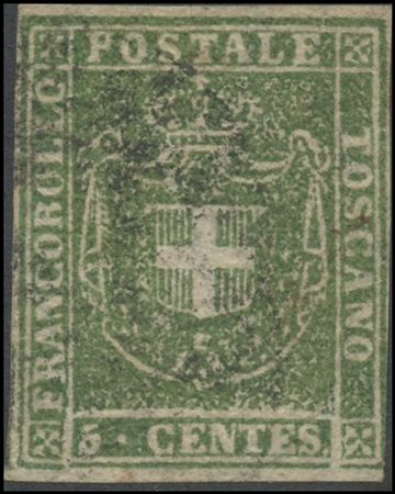 Tuscany, 1860, 5c. N.18c Yellowish Green, used (B)