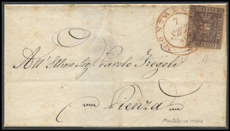 Tuscany, 07.09.1860, Letter from Montalcino to Pienza posted with a 10c. N.19...