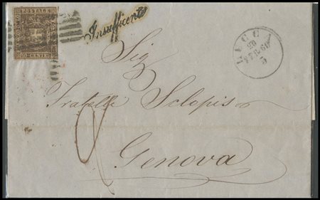 Tuscany, 20.2.1860, Letter from Lucca to Genoa posted with a 10c. Tawny N.19....