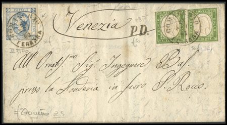 Kingdom, 23.09.1863, Letter from Comacchio to Venice posted with a 25c. using...