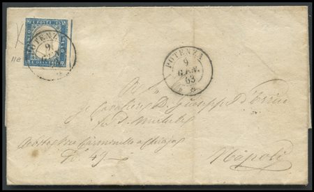 Kingdom, 09.01.1863, Letter sent from Potenza to Naples posted with a 15c....