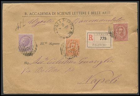 Kingdom, 03.07.1887 Letter from Palermo to Naples posted with a 90c. Using a...