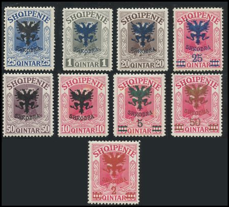 Albania, 1920, Regency. N.67/75 new, MNH. Signed Oliva.